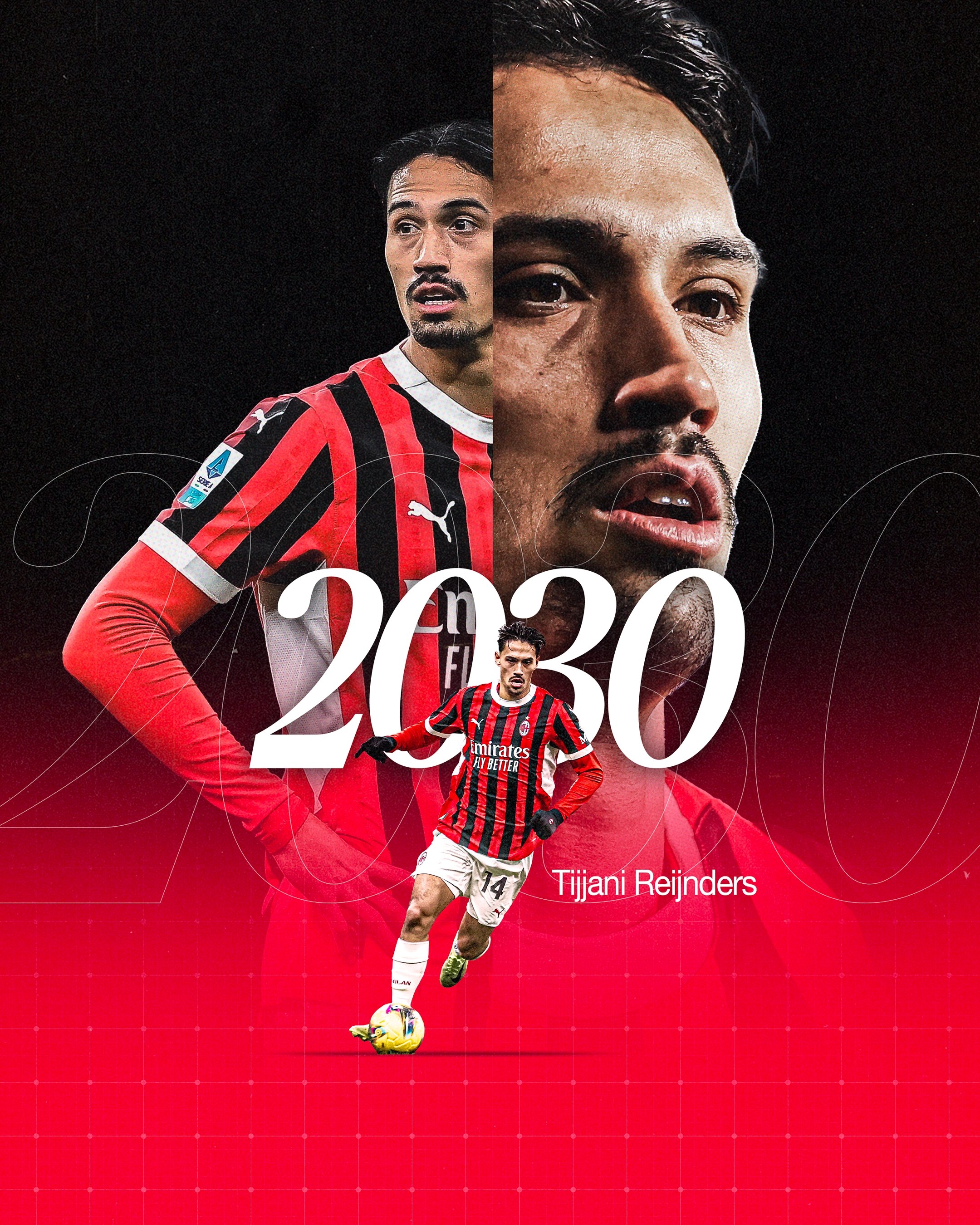 年薪翻倍！官方：26歲賴因德斯與米蘭續(xù)約至2030年