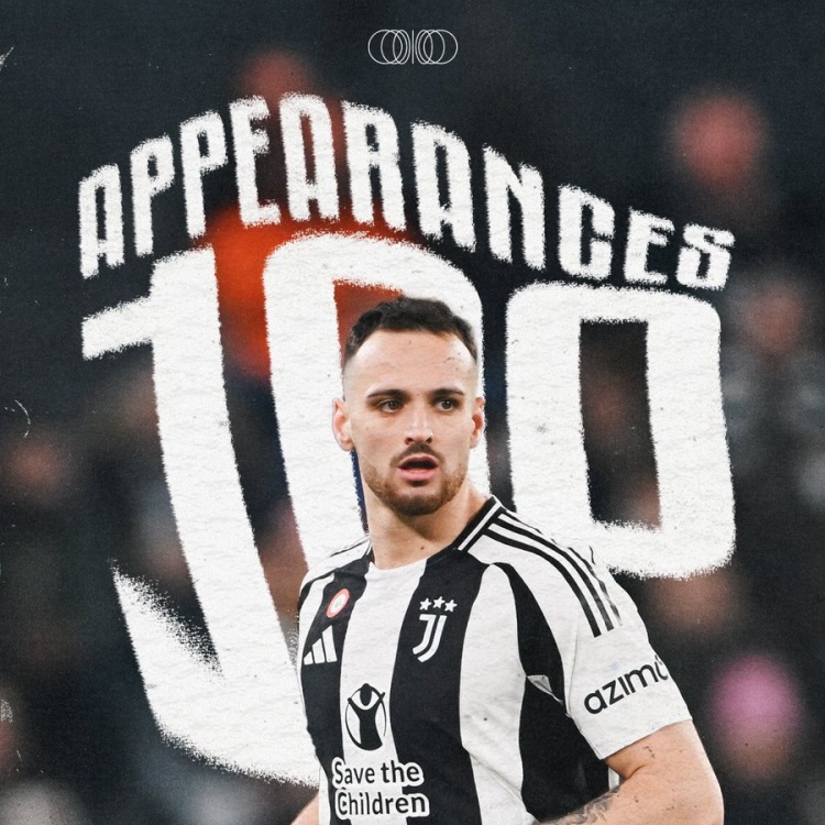 后防中堅！加蒂在對陣維羅納的意甲聯(lián)賽中迎來尤文100場里程碑