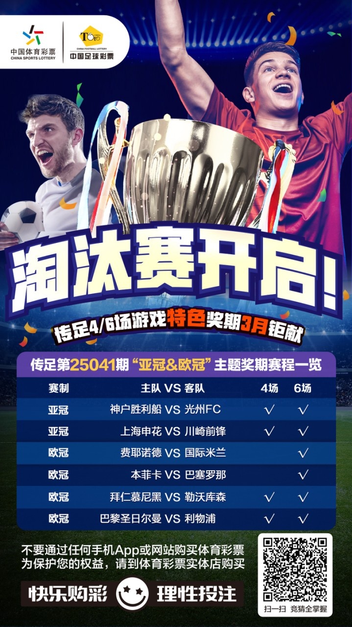 淘汰賽開啟！傳足特色獎(jiǎng)期第25041期聚焦亞冠&歐冠