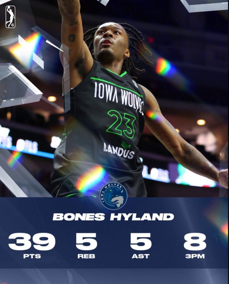 降維打擊！海蘭德在G聯(lián)盟26中11空砍39分5板5助 飆進8記三分