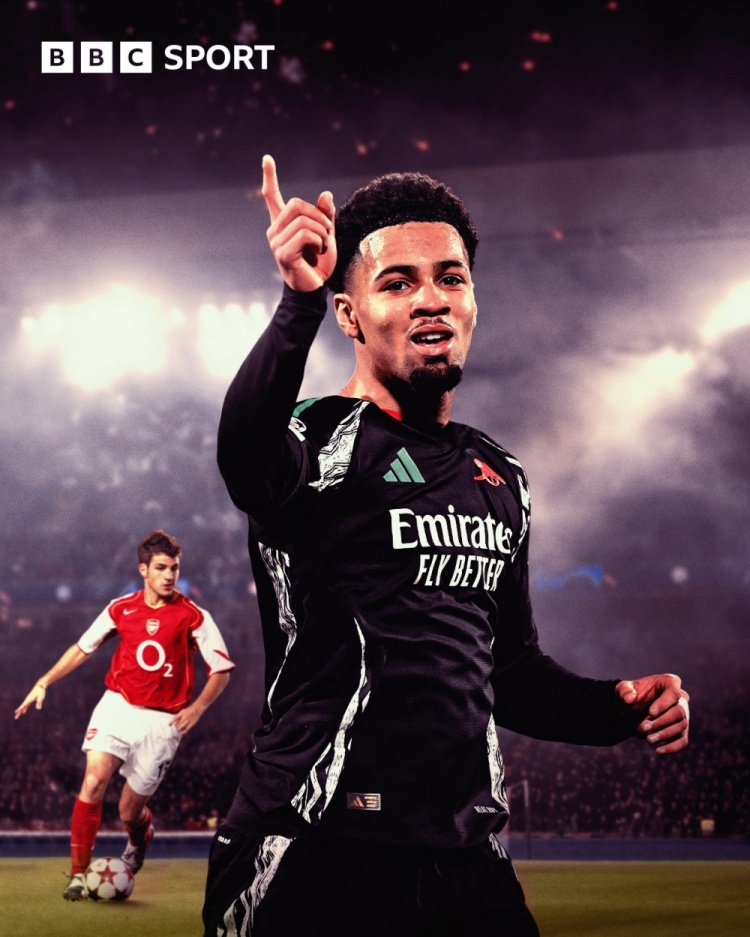 17歲348天?恩瓦內(nèi)里成槍手第2年輕歐冠淘汰賽出場球員，僅次小法