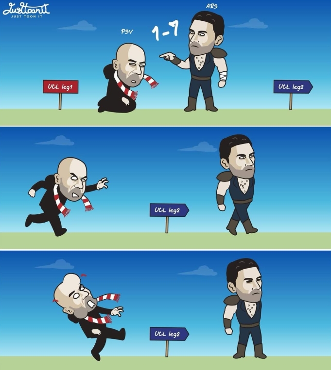 今日趣圖：阿森納7-1 埃因霍溫 3-1尤文，那阿森納vs尤文幾比幾？