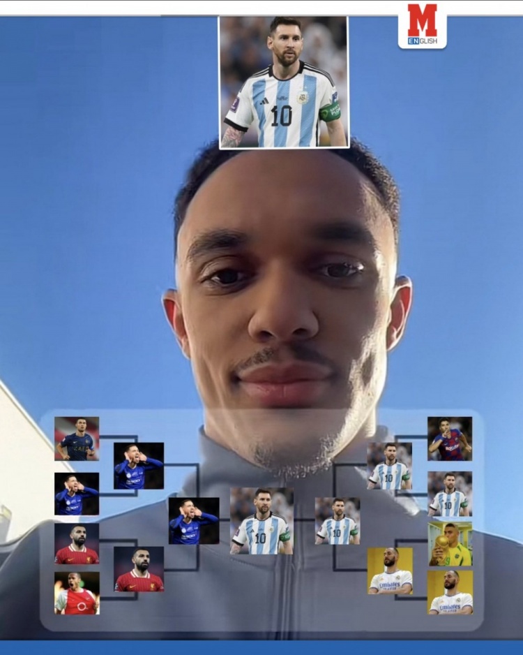 阿諾德在表格游戲中選了梅西為GOAT，C羅比不過阿扎爾