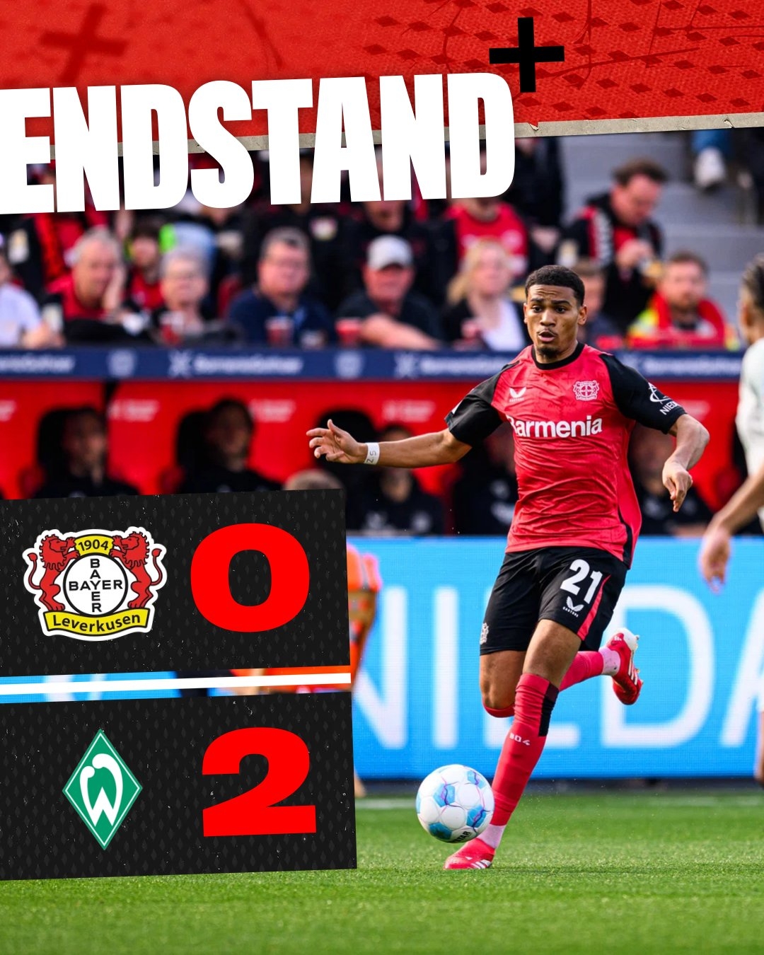 大型翻車(chē)現(xiàn)場(chǎng)！勒沃庫(kù)森德甲23輪不敗被終結(jié)，上次輸是半年前