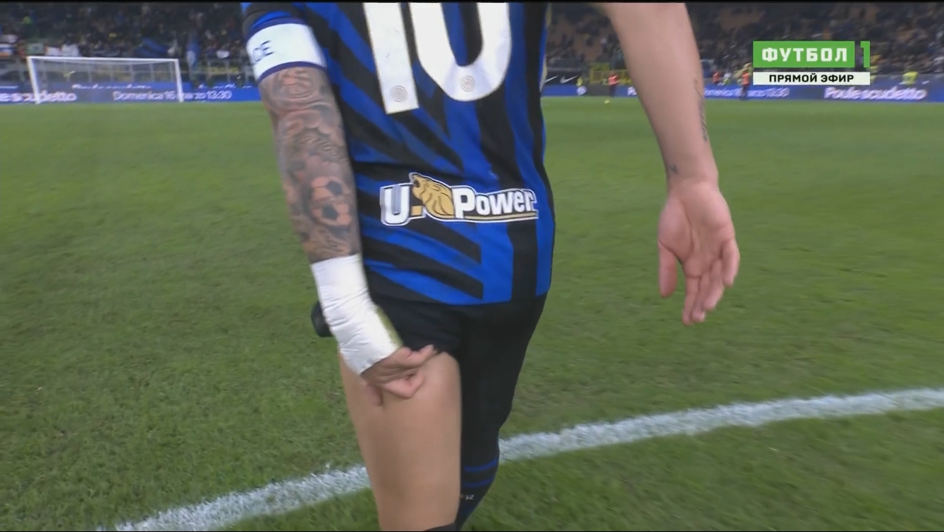 不妙！國米完場(chǎng)后勞塔羅捂著大腿，疑似有傷情