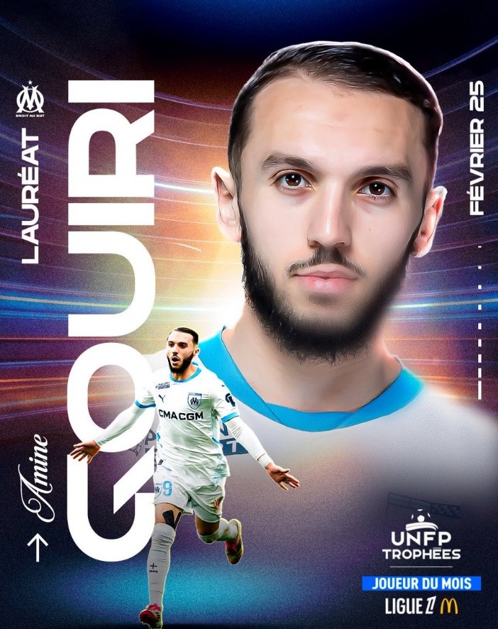 4場2球3助攻，法甲官方：馬賽冬窗新援古伊里當選2月最佳球員