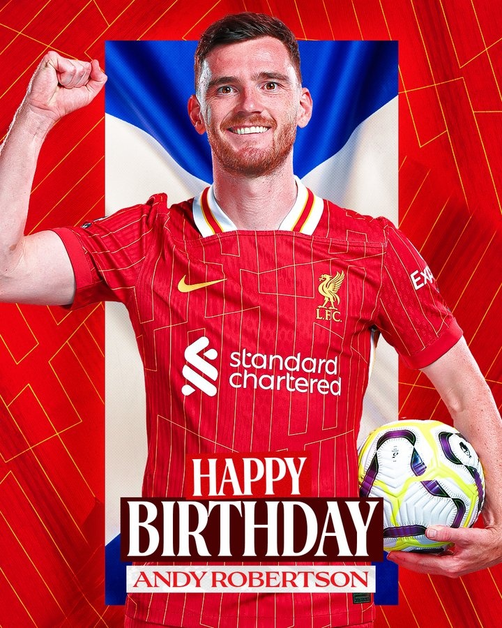 羅伯遜迎來(lái)31歲生日，利物浦官推曬海報(bào)送祝福