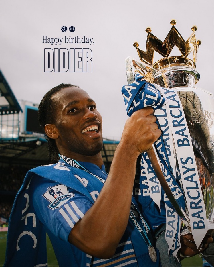 切爾西祝德羅巴47歲生日快樂(lè)，球員164粒進(jìn)球隊(duì)史第四&隨隊(duì)獲14冠