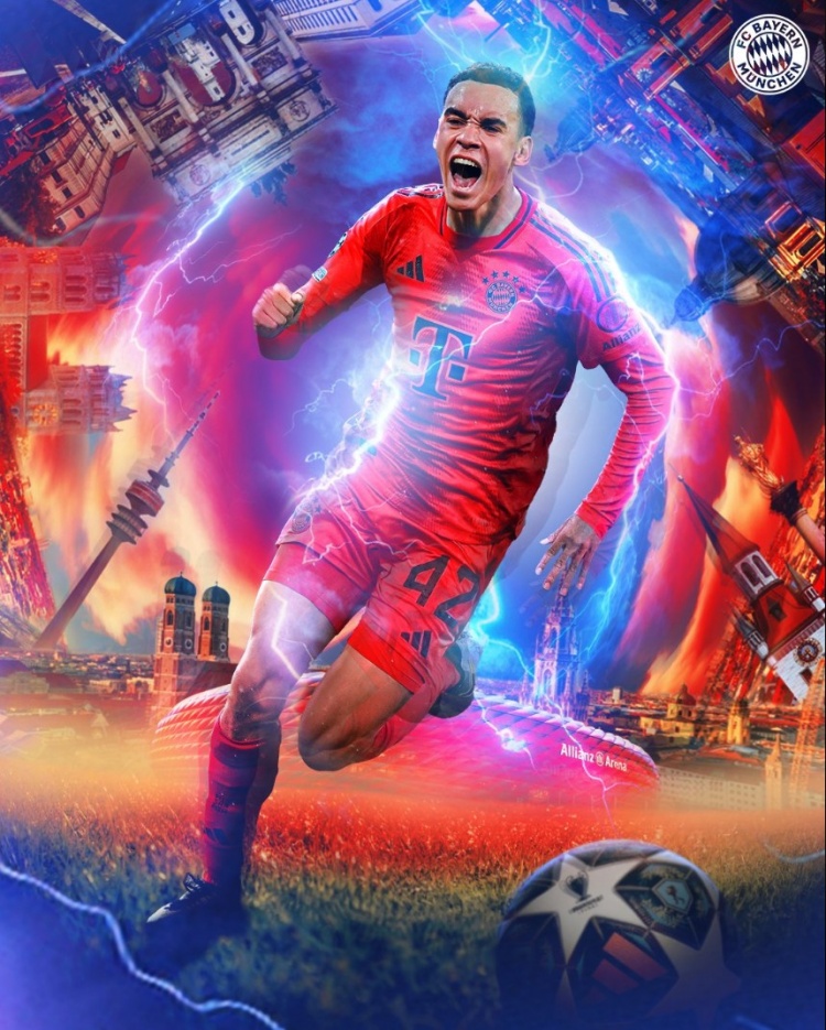 穆西亞拉代表拜仁各項(xiàng)賽事出戰(zhàn)200場(chǎng)，俱樂(lè)部曬海報(bào)慶祝