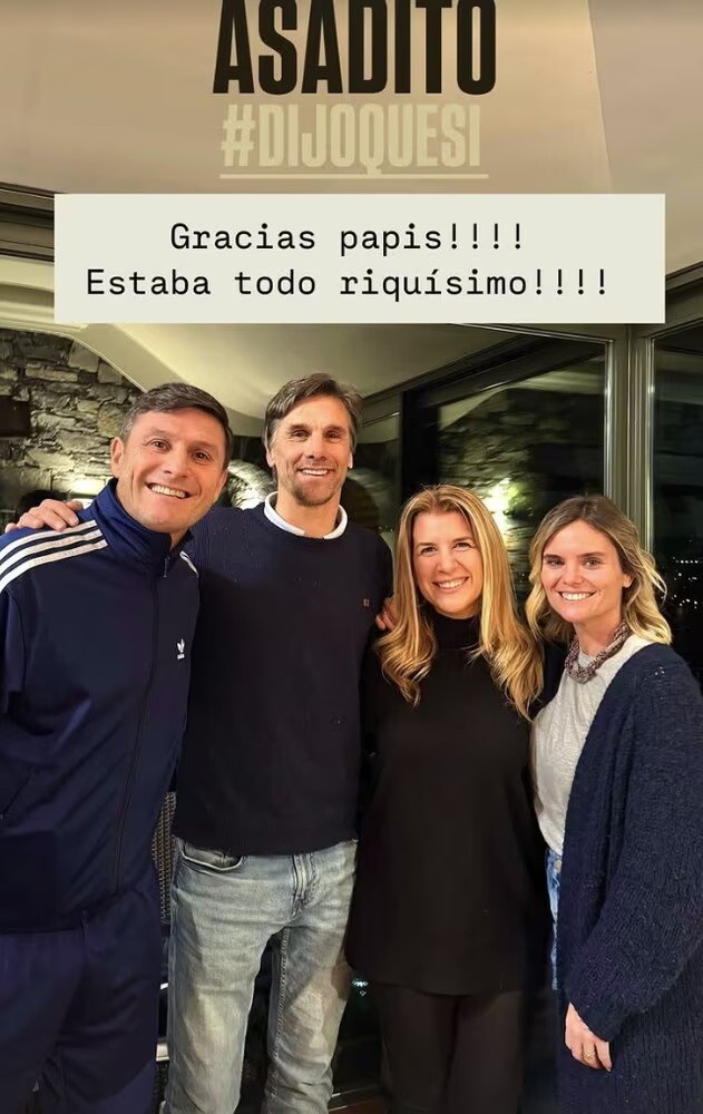 聯(lián)系密切！尼科-帕斯父親到米蘭市和薩內(nèi)蒂共進(jìn)晚餐，并合影留念