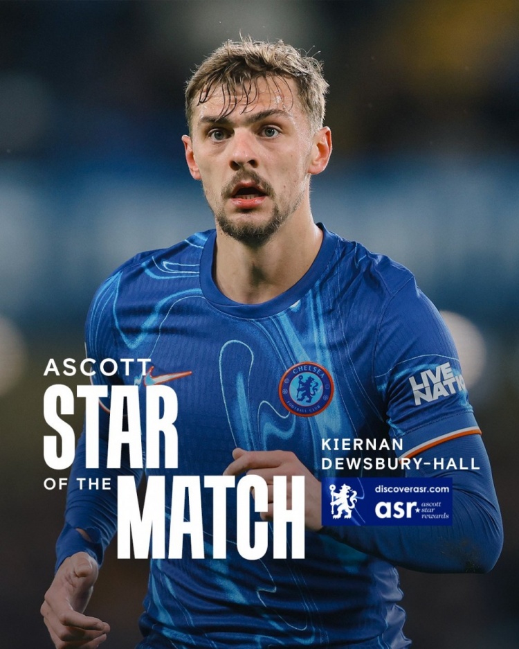 全場唯一進球！切爾西官方：霍爾當(dāng)選哥本哈根一役隊內(nèi)最佳球員