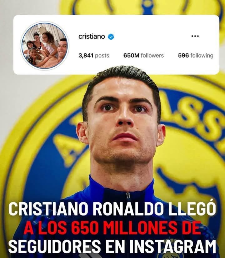 超級(jí)頂流！C羅ins粉絲數(shù)超6.5億，僅次于ins官方賬號(hào)粉絲數(shù)！