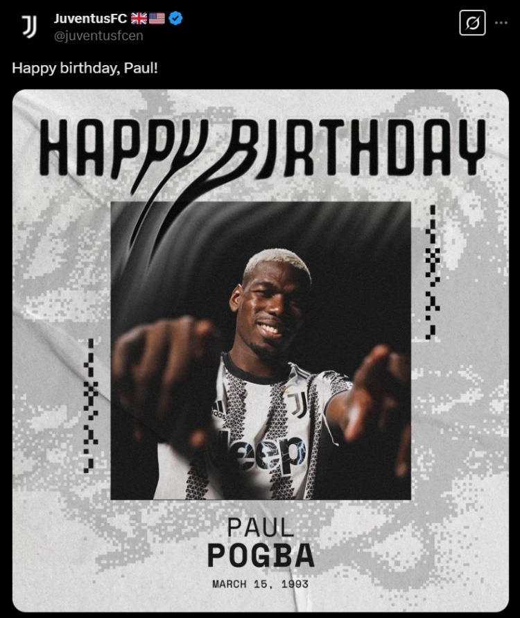 何時(shí)回歸球場(chǎng)？尤文官方祝博格巴32歲生日快樂(lè)，隨隊(duì)4奪意甲冠軍