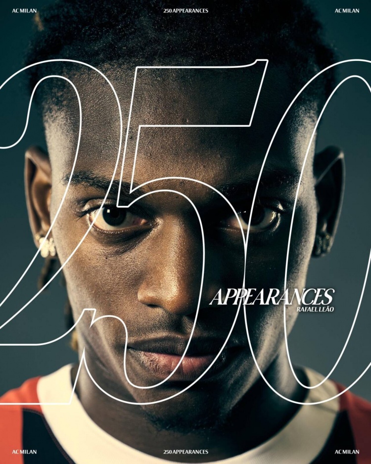 25歲萊奧達(dá)成AC米蘭生涯250場里程碑，此前貢獻(xiàn)68球54助攻