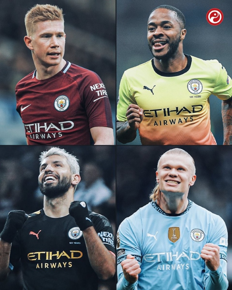 瓜式曼城僅4人英超參與進(jìn)球破百：丁丁、斯特林、阿圭羅、哈蘭德