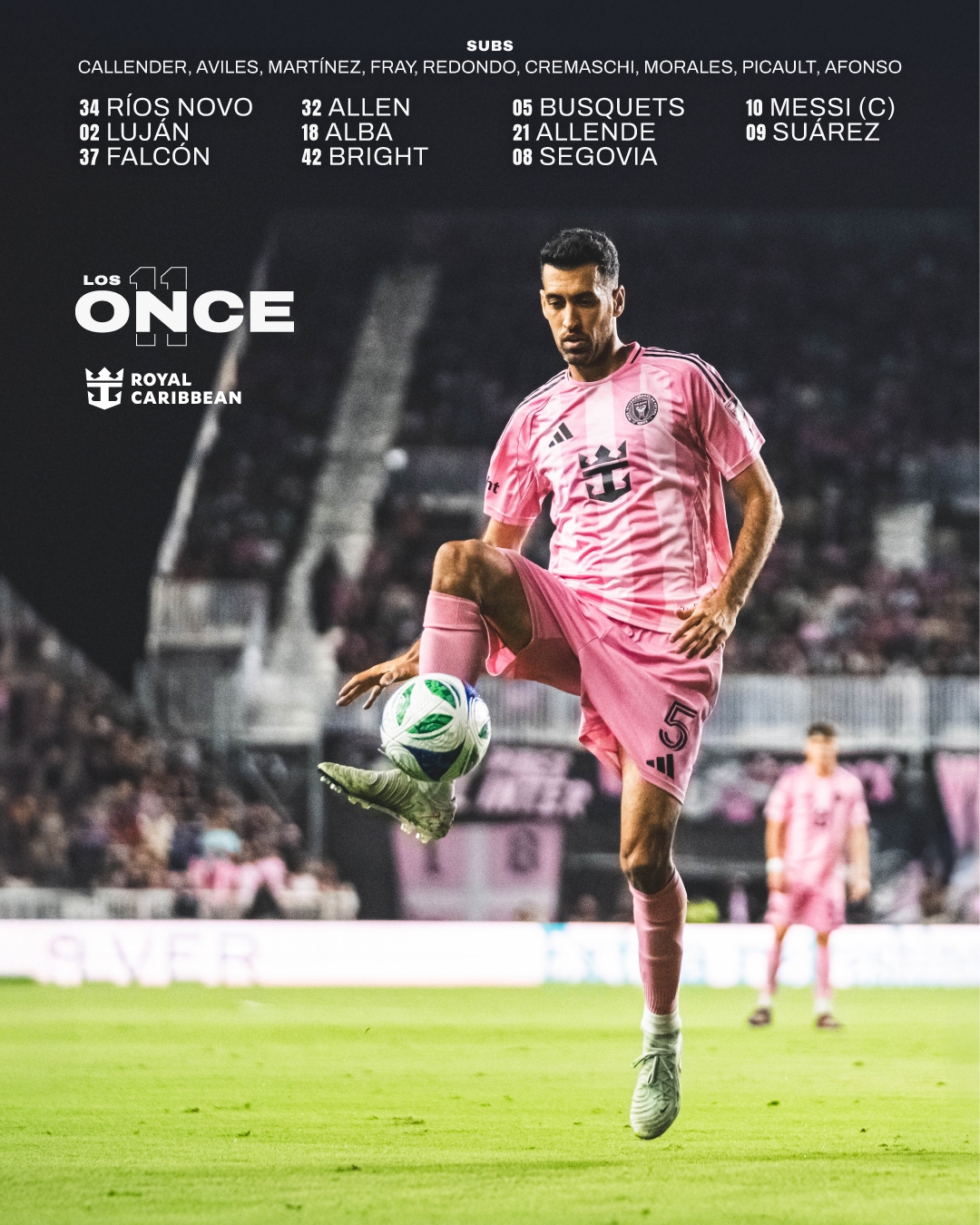 邁阿密國際vs亞特蘭大聯(lián)首發(fā)：梅西領(lǐng)銜 蘇亞雷斯、布斯克茨出戰(zhàn)