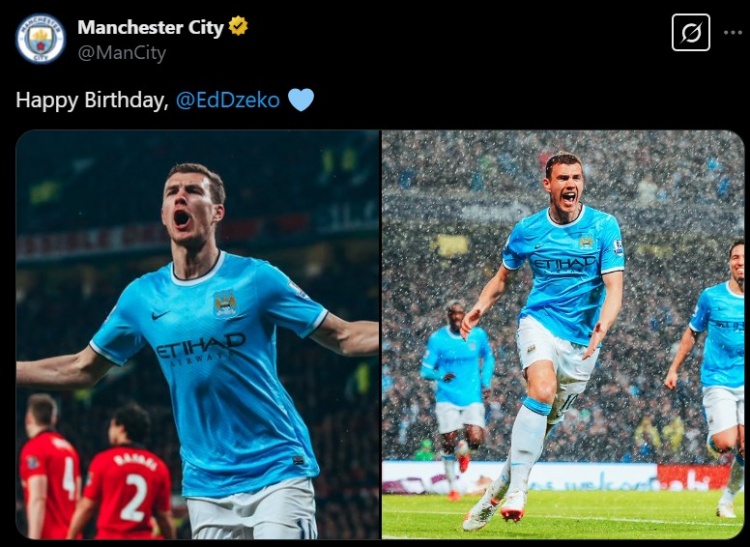 曾隨隊5奪冠軍，哲科迎39歲生日，曼城官推曬照送生日祝福