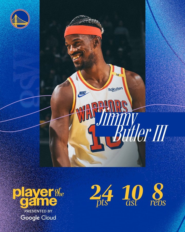 罰球11中11砍下24+8+10！勇士官方評選本場最佳 巴特勒當選