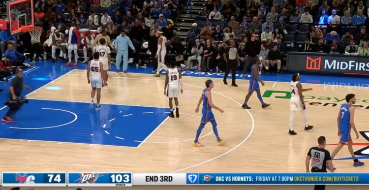 多名主力輪休！雷霆三節(jié)破百 103-74領(lǐng)先76人29分