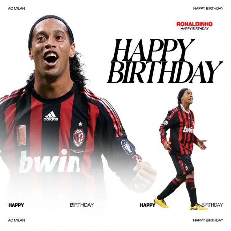 米蘭官方祝小羅45歲生日快樂，效力期間出戰(zhàn)95場26球29助