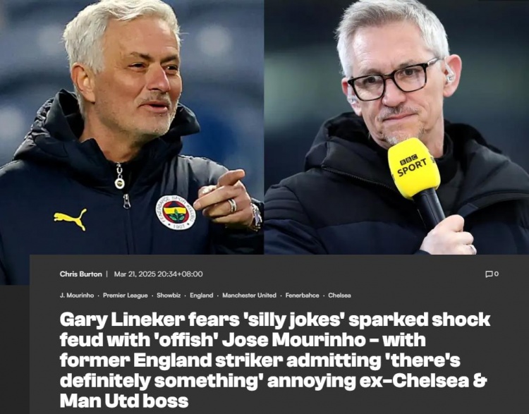 萊因克爾：以前我和穆里尼奧關系不錯，但不知怎么他就不理我了