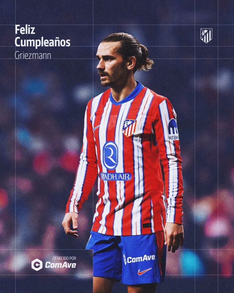 本賽季42場16球7助攻！馬競官方為格列茲曼34歲生日送上祝賀