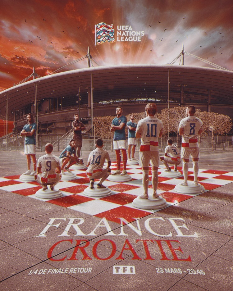 爭取逆轉(zhuǎn)！法國發(fā)布對克羅地亞海報(bào)：姆巴佩、莫德里奇領(lǐng)銜出鏡