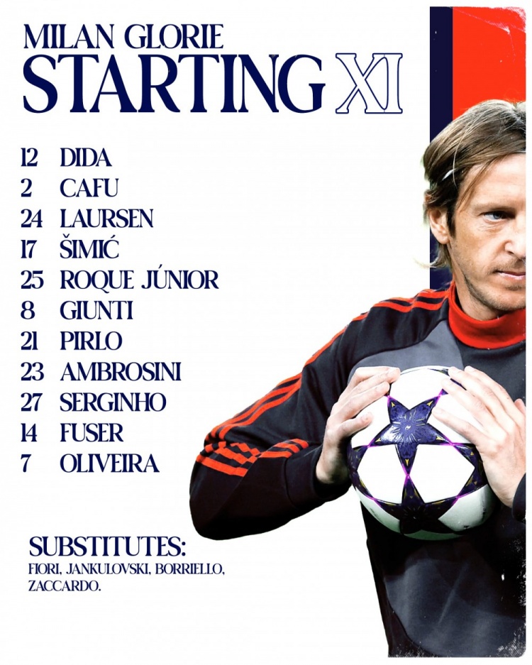 熱刺vs米蘭傳奇賽首發(fā)：皮爾洛領(lǐng)銜，貝巴、卡福、安布羅西尼先發(fā)