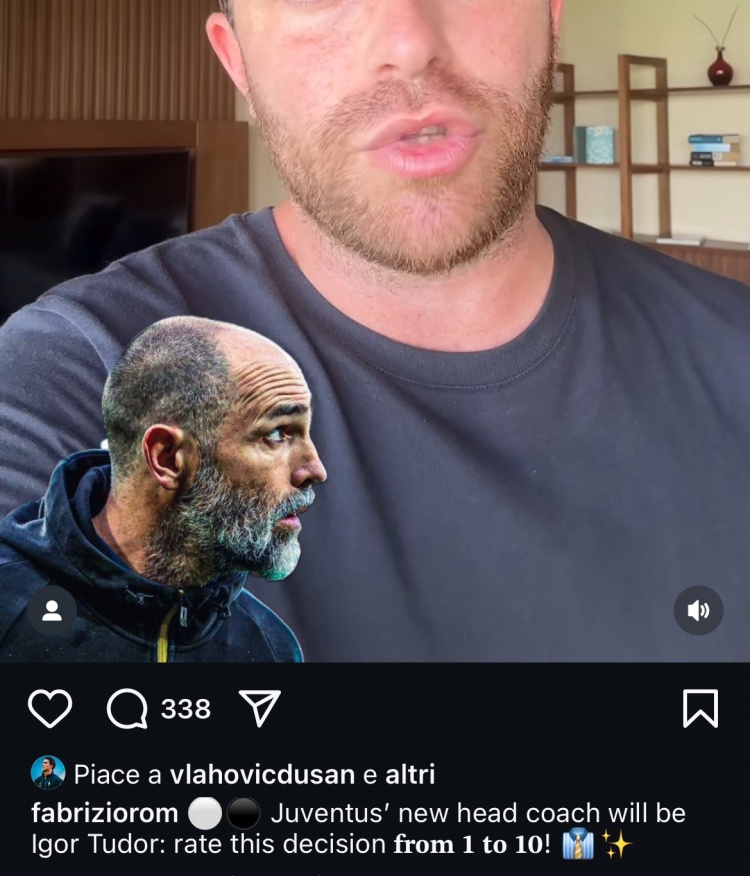 手滑還是？弗拉霍維奇點贊羅馬諾確認(rèn)尤文換帥的動態(tài)，隨后取消