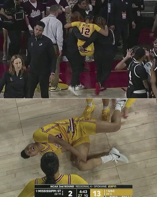 不要??！南加州女籃王牌朱朱-沃特金斯疑似重傷 被攙扶離場(chǎng)