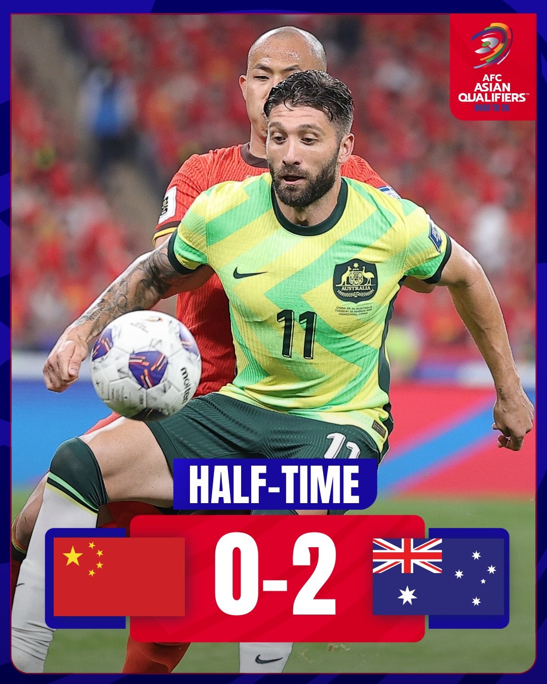 澳大利亞記者感慨：澳大利亞得盡快換人了，中國隊(duì)現(xiàn)在狀態(tài)正佳